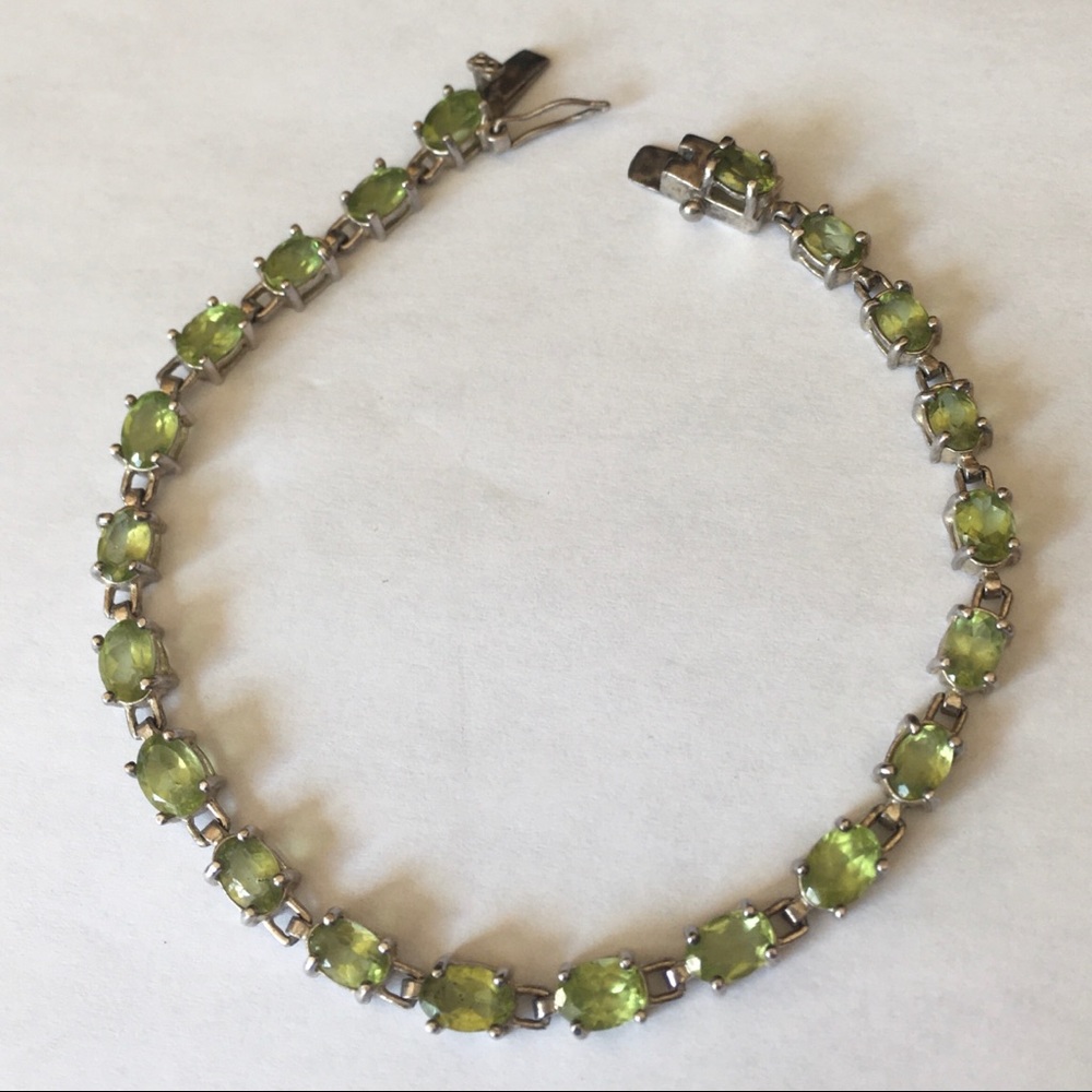 Simulated peridot bracelet